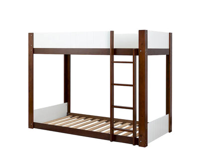 Furniture of America - Terri - Twin/Twin Bunk Bed - White/Dark Cherry - FM-BK204CH-T-BED view 4
