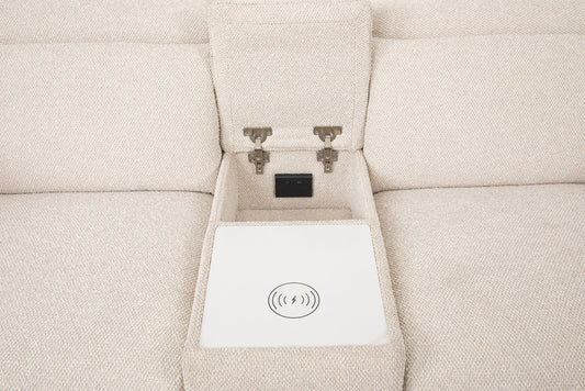 Furniture of America - Thaddea Power Loveseat in White - CM9934WH-LV-PM-PK View 2