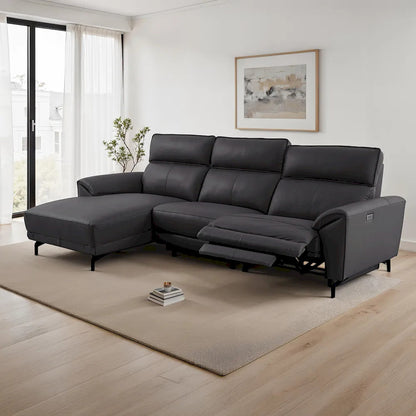 Furniture of America - Themis - Power Sectional, Left Chaise, Black - CM9937BK-SECT-PM-L view 1
