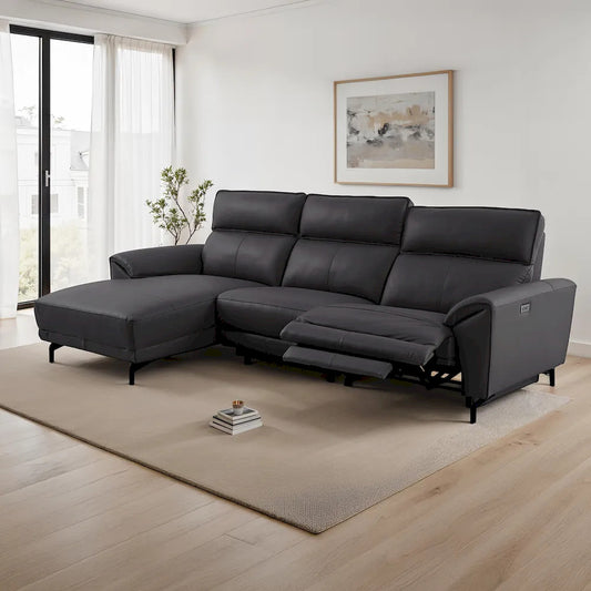 Furniture of America - Themis - Power Sectional, Left Chaise, Black - CM9937BK-SECT-PM-L view 1