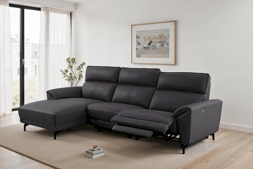 Furniture of America - Themis - Power Sectional, Left Chaise, Black - CM9937BK-SECT-PM-L view 2