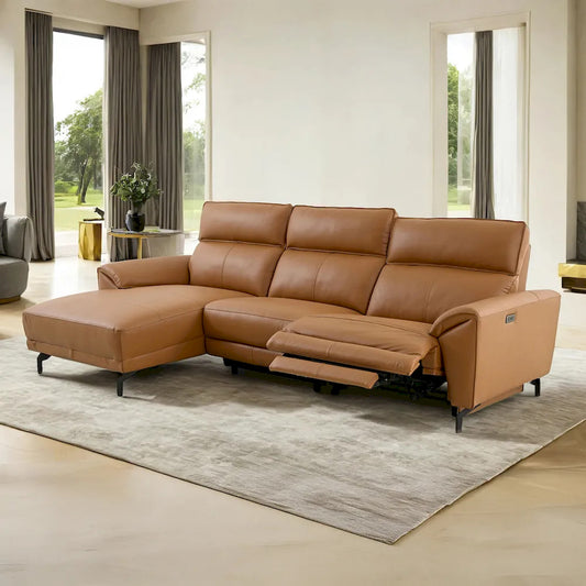 Furniture of America - Themis - Power Sectional, Left Chaise, Brown Clay - CM9937BR-SECT-PM-L view 1