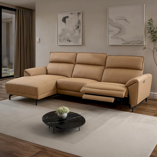 Furniture of America - Themis - Power Sectional, Left Chaise, Light Brown - CM9937LB-SECT-PM-L view 1
