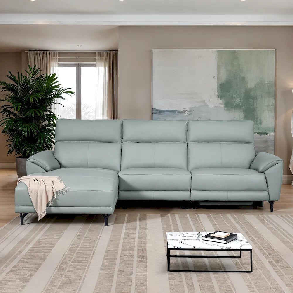 Furniture of America - Themis - Power Sectional, Left Chaise, Pale Blue - CM9937PB-SECT-PM-L view 1