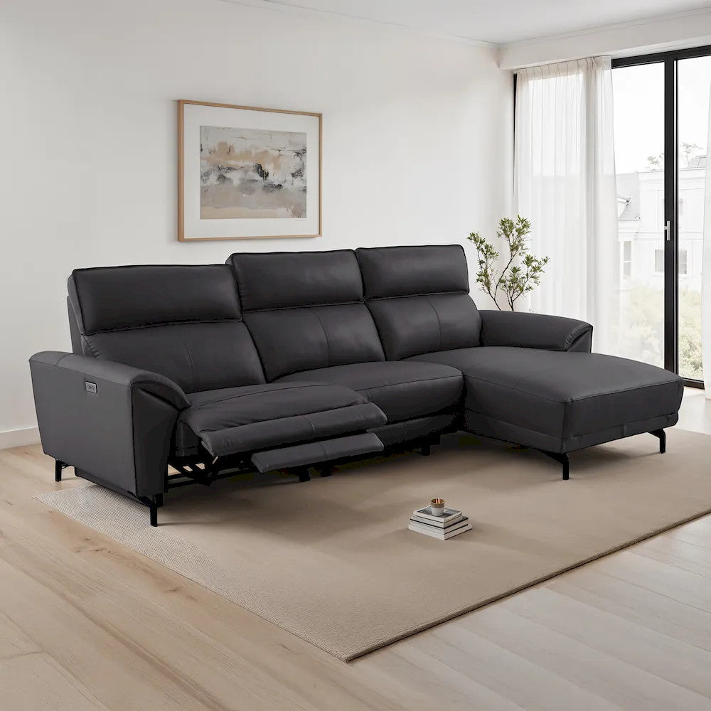 Furniture of America - Themis - Power Sectional, Right Chaise, Black - CM9937BK-SECT-PM-R view 1