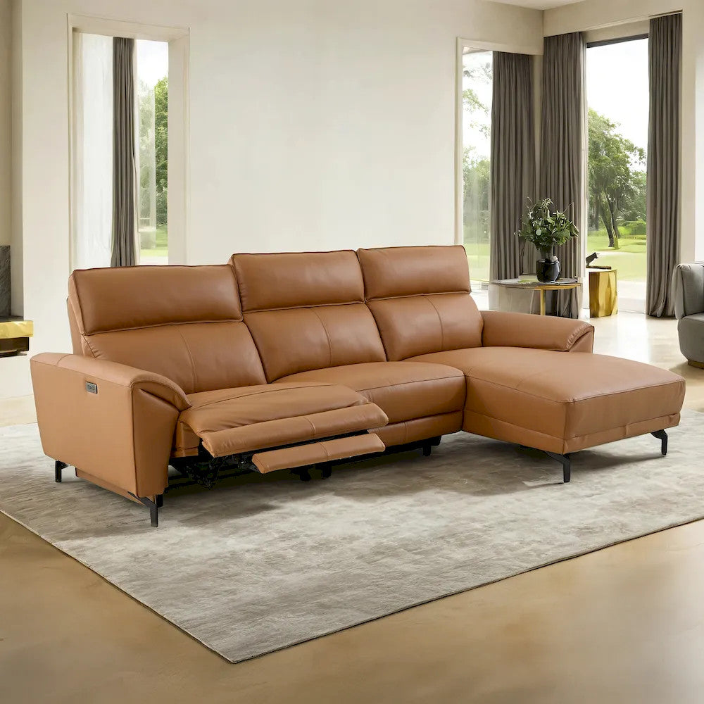 Furniture of America - Themis - Power Sectional, Right Chaise, Brown Clay - CM9937BR-SECT-PM-R view 1