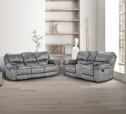 Furniture of America - Themis Sofa + Loveseat in Gray - NX6002GY-2PC View 1