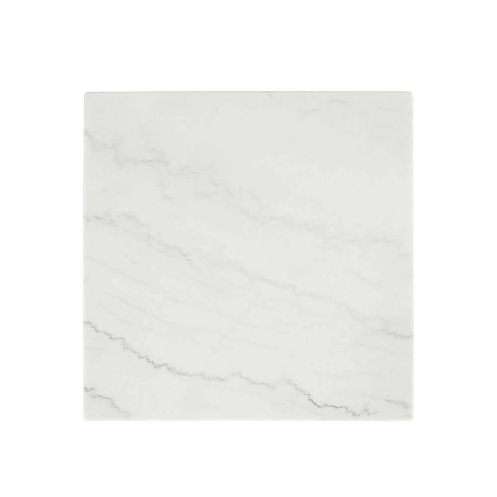 Furniture of America - Thisted Square Marble End Table in White/Black - FM44002WH-SE View 2