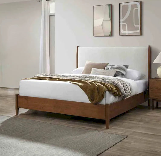 Furniture of America - Thusis - E.King Bed, Walnut/Beige - FM7221WN-EK-BED view 1