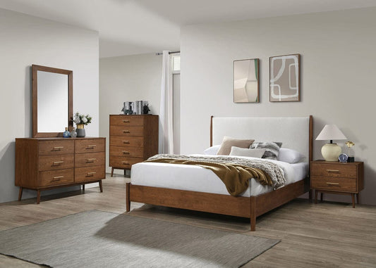 Furniture of America - Thusis Queen Bed in Walnut/Beige - FM7221WN-Q-BED View 2