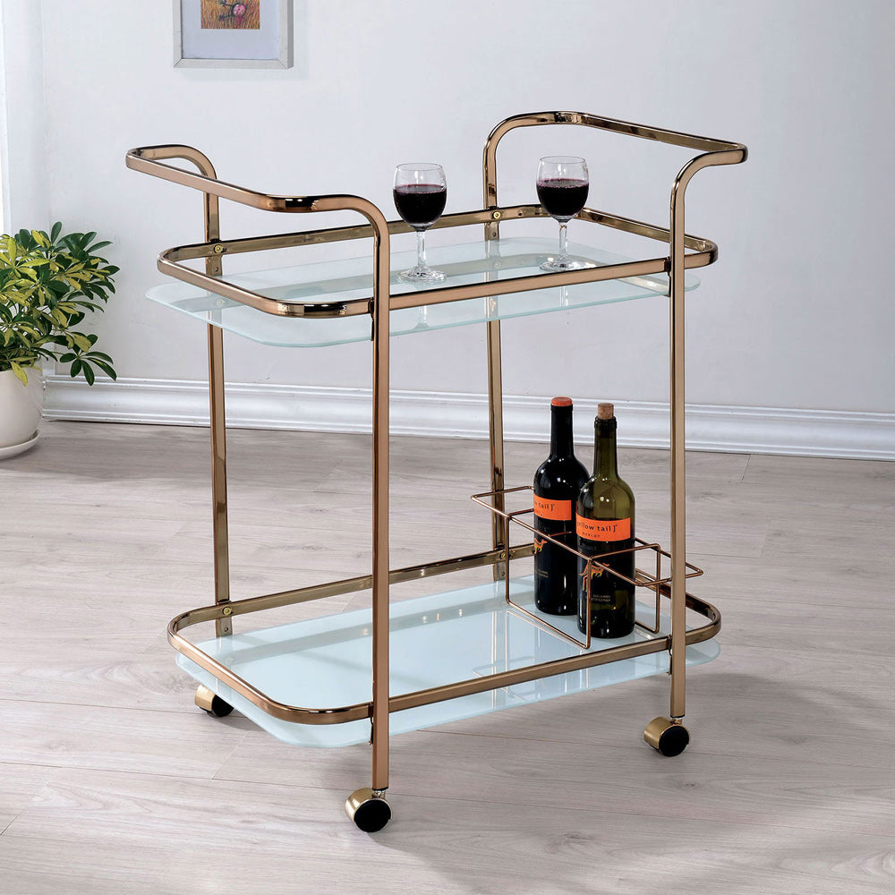Furniture of America - Tiana Serving Cart in Champagne - CM-AC235 View 1