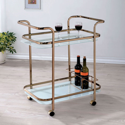 Furniture of America - Tiana Serving Cart in Champagne - CM-AC235 View 1