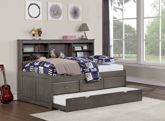 Furniture of America - Tibalt - Full DayBed w/ Trundle, Dark Gray - FOA7466GY-F-BED view 1