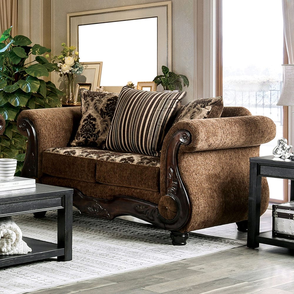 Furniture of America - Tilde Loveseat in Brown/Dark Walnut - SM6430-LV View 1