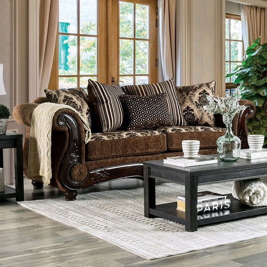 Furniture of America - Tilde Sofa in Brown/Dark Walnut - SM6430-SF View 1