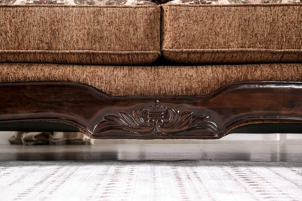 Furniture of America - Tilde Sofa + Loveseat in Brown/Dark Walnut - SM6430-2PC View 2
