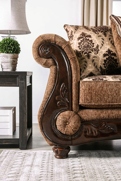 Furniture of America - Tilde Sofa + Loveseat in Brown/Dark Walnut - SM6430-2PC View 7