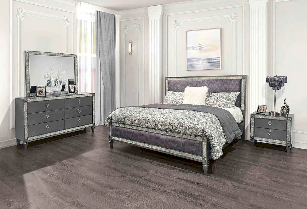 Furniture of America - Titania - 3 Pc. Queen Bedroom Set - FM7240GY-Q-4PC view 1