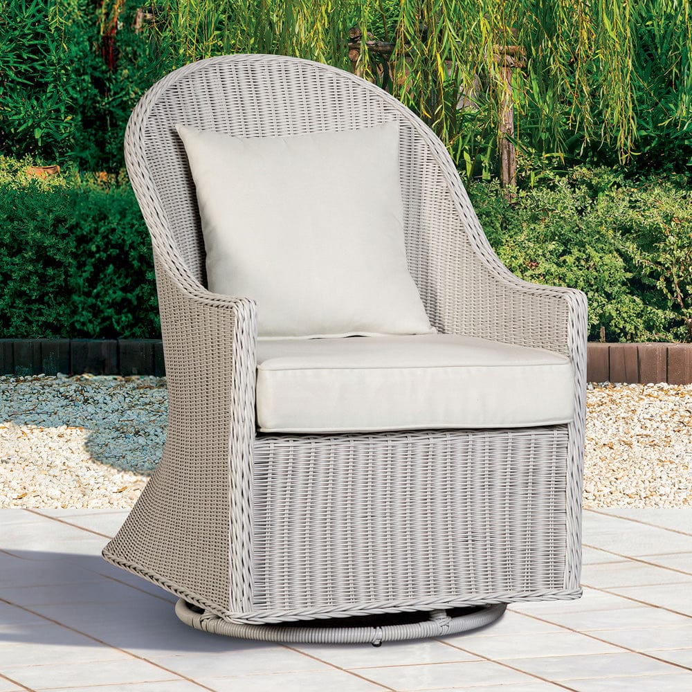 Furniture of America - Tomohon Swivel Wicker Chair in White - LA-A026NT-CH View 1