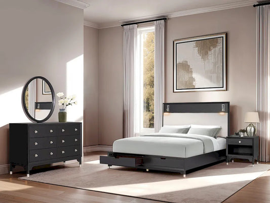 Furniture of America - Torrance - 3 Pc. Queen Bedroom Set (Storage FB) - FM74002BK-Q-ST-4PC view 1