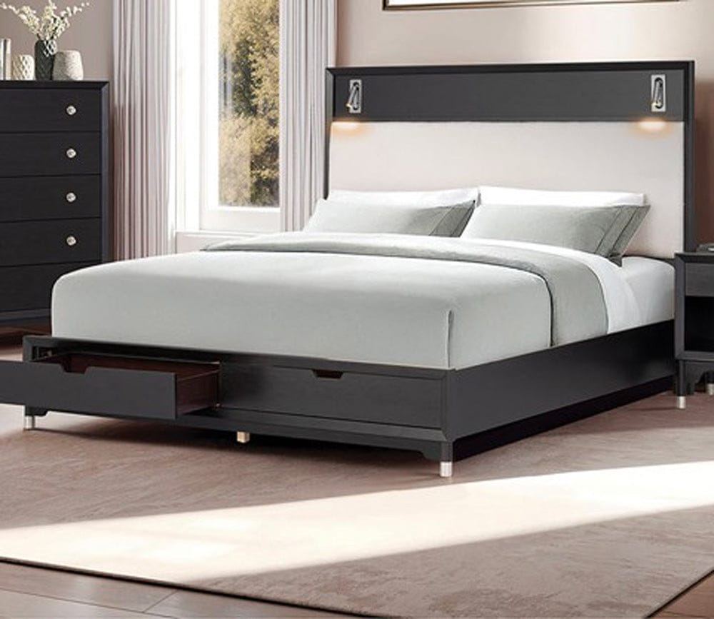 Furniture of America - Torrance Queen Bed in Black - FM74002BK-Q-ST-BED View 1