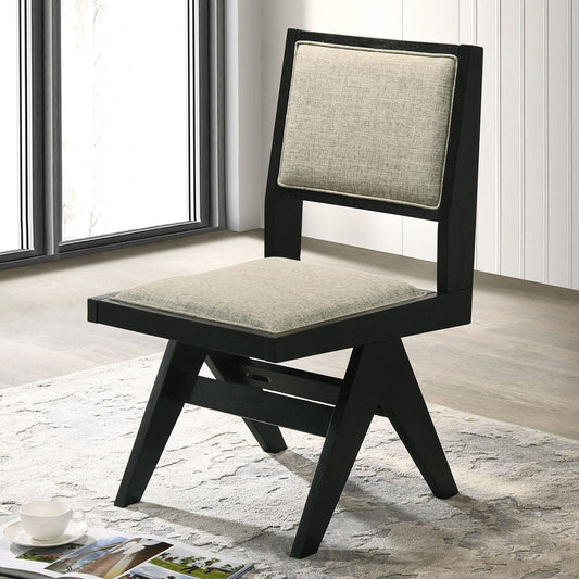 Furniture of America - Tottenham 7 Pc. Dining Table Set (2AC+4SC) in Black - FM3222BK-T-7PC View 2