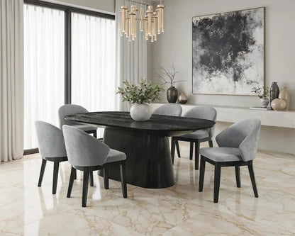 Furniture of America - Tottenham - Oval Dining Table - Black - FM3222BK-OT-TABLE view 2
