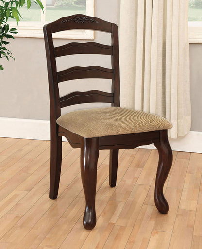 Furniture of America - Townsville Side Chair Set of 2 in Dark Walnut/Tan - CM3109SC-DK-2PK View 1