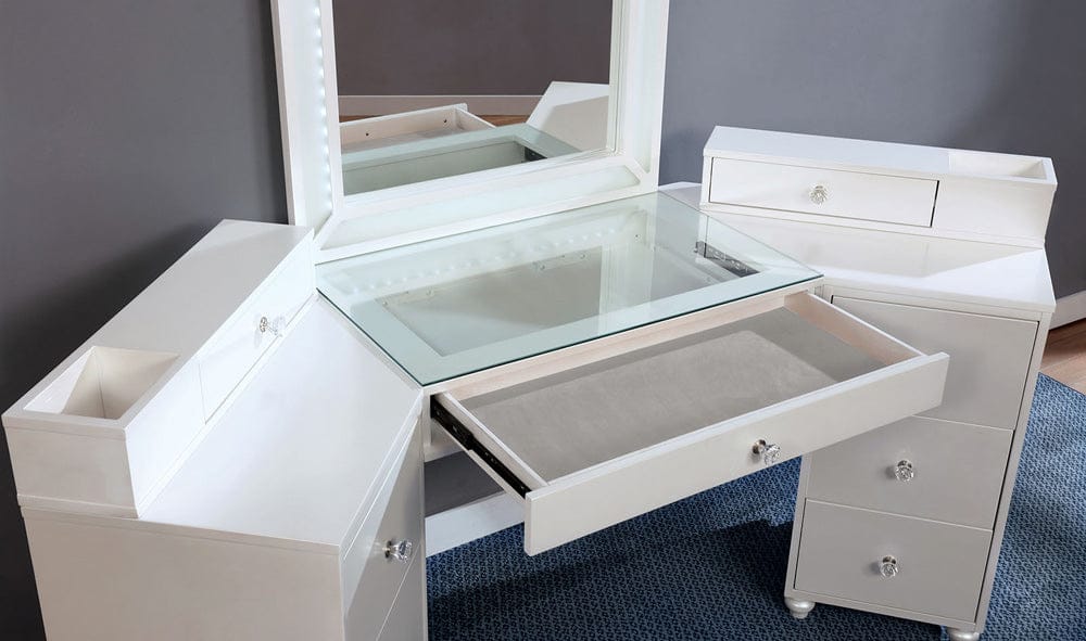 Furniture of America - Tracie Vanity Set in Luminous White - FOA-DK5686WH-PK View 2
