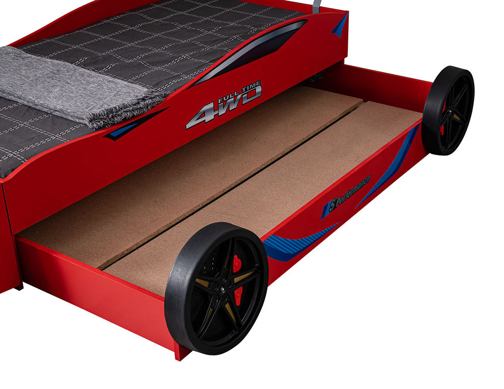 Furniture of America - Tracklite Car Bed in Red - FOA7735RD-BED View 9