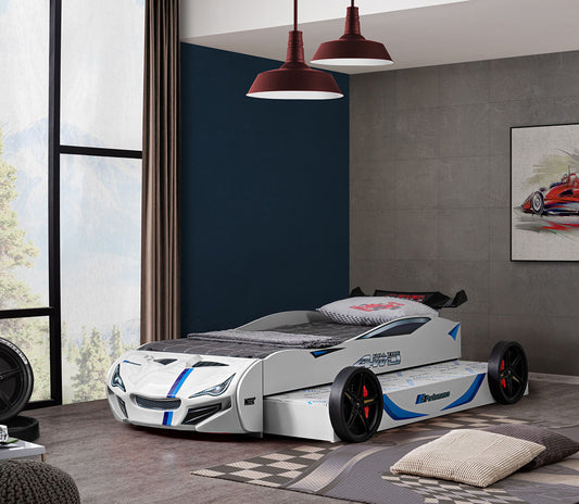 Furniture of America - Tracklite Car Bed in White - FOA7735WH-BED View 1