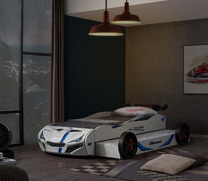 Furniture of America - Tracklite Car Bed in White - FOA7735WH-BED View 3