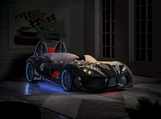 Furniture of America - Trackster Twin Car Bed in Black - FOA7723BK-BED View 2