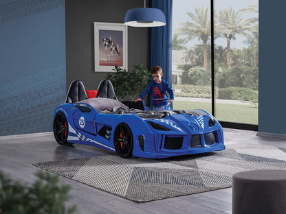 Furniture of America - Trackster Twin Car Bed in Blue - FOA7723BL-BED View 4