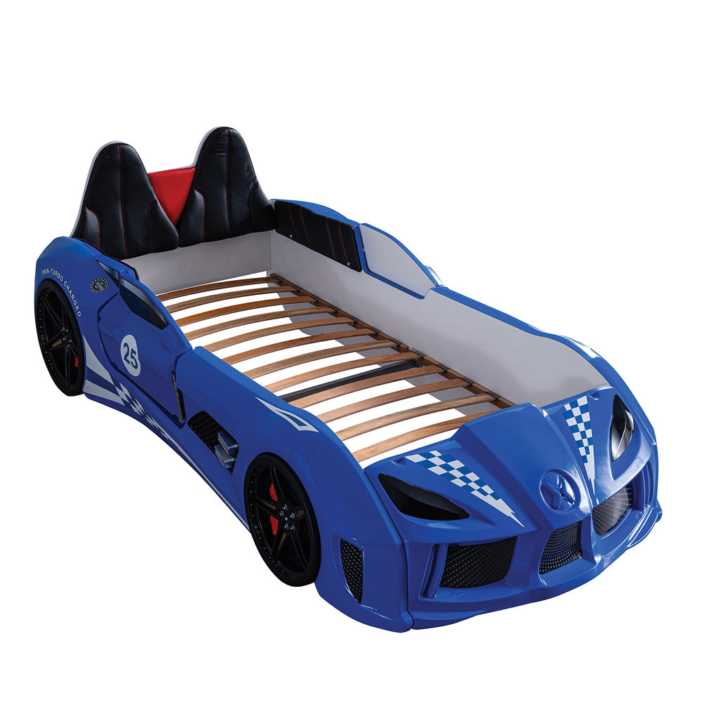 Furniture of America - Trackster Twin Car Bed in Blue - FOA7723BL-BED View 6