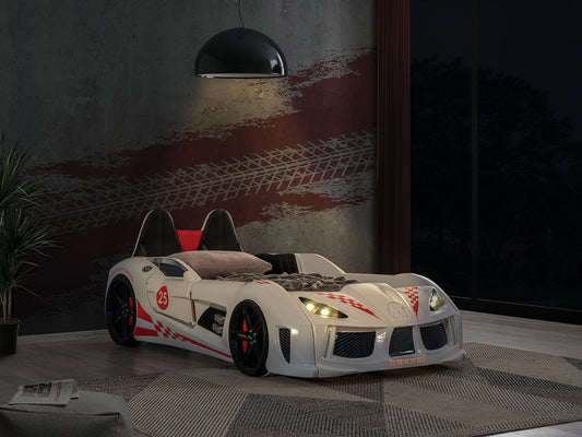 Furniture of America - Trackster Twin Car Bed in White - FOA7723WH-BED View 2