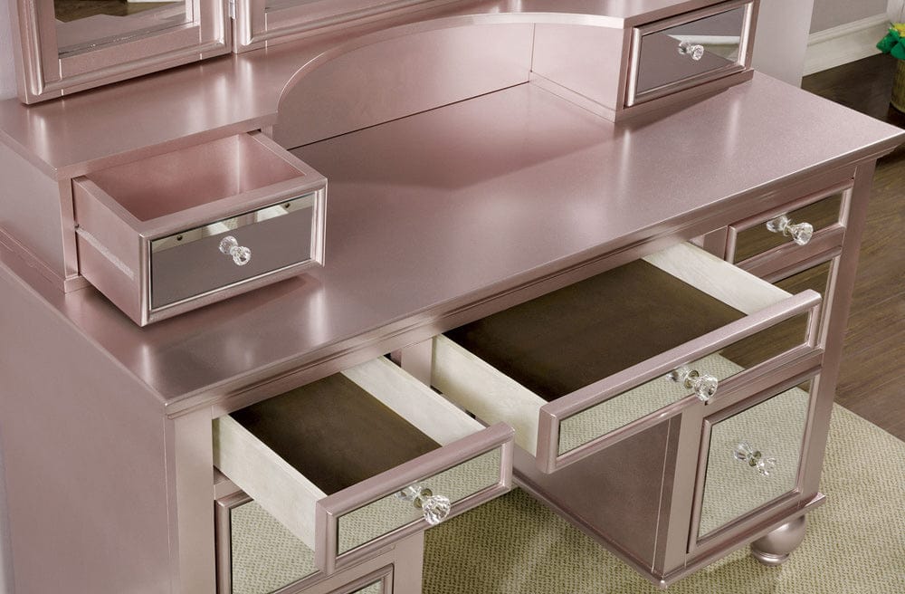 Furniture of America - Tracy Vanity w/ Stool in Rose Gold - CM-DK6162RG View 2