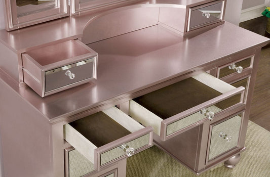 Furniture of America - Tracy Vanity w/ Stool in Rose Gold - CM-DK6162RG View 2