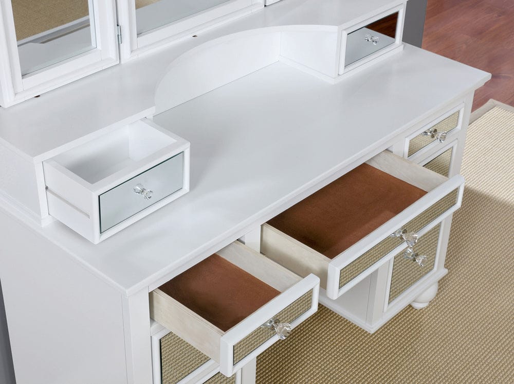 Furniture of America - Tracy Vanity w/ Stool in White - CM-DK6162WH View 2