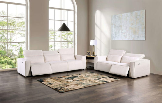 Furniture of America - Treharris Power Sofa + Loveseat in White - FM62002WH-PM-2PC View 1