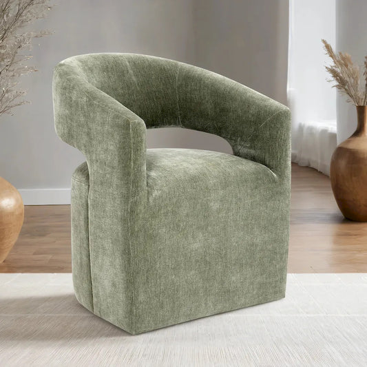 Furniture of America - Tresa - Dining Arm Chair W/ Casters, Green - FM-AC3002GR view 1