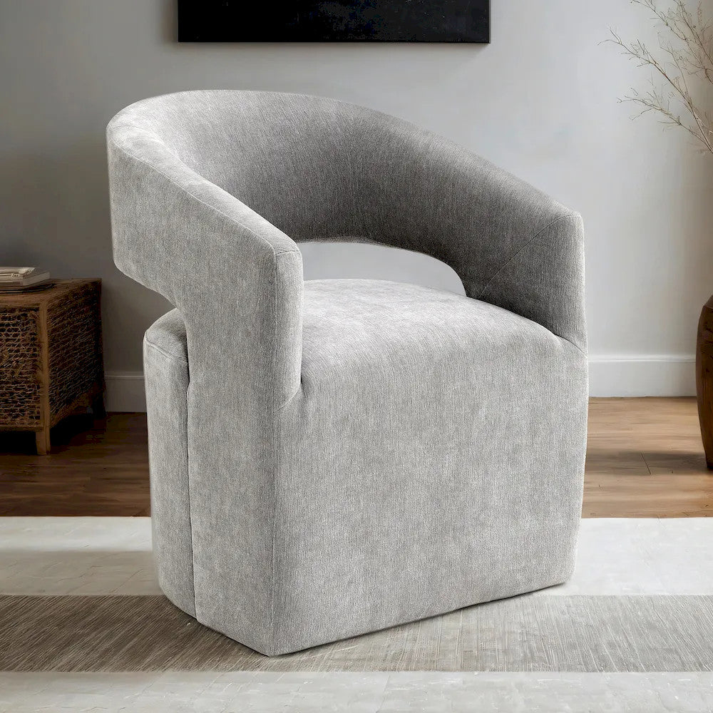 Furniture of America - Tresa - Dining Arm Chair W/ Casters, Light Gray - FM-AC3002LG view 1