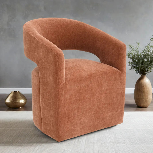 Furniture of America - Tresa - Dining Arm Chair W/ Casters, Rustic Orange - FM-AC3002OR view 1