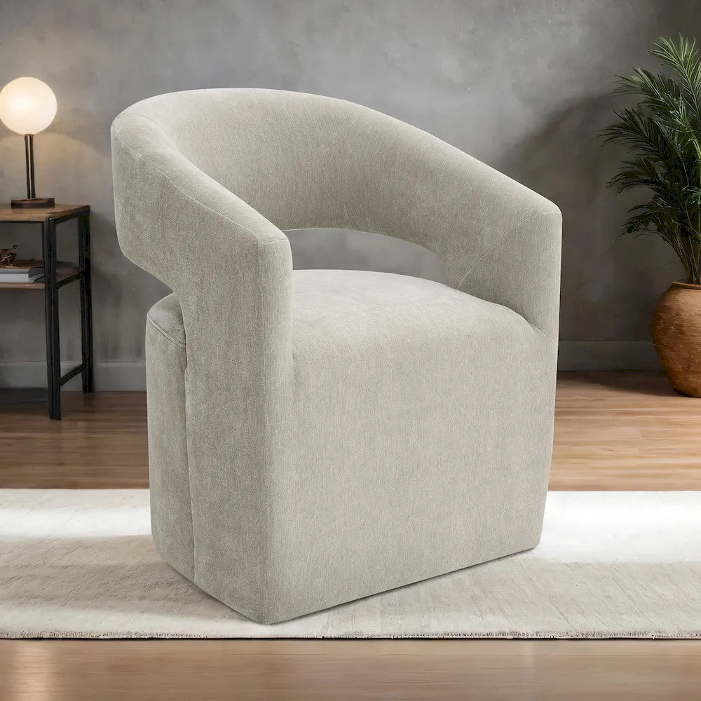 Furniture of America - Tresa - Dining Arm Chair W/ Casters, Taupe - FM-AC3002TP view 1