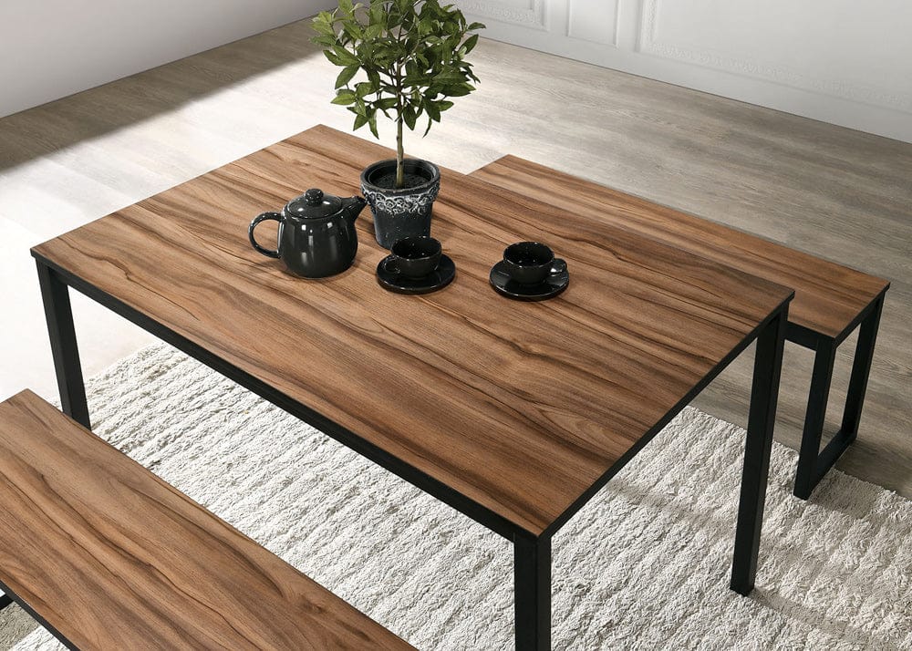 Furniture of America - Tripoli 3 Pc. Dining Set in Walnut/Black - CM3202BR-T-3PK View 3