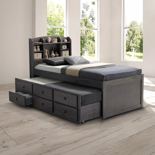 Furniture of America - Troutdale Twin Captain Bed in Stain Gray - FM7106GY-T-BED View 1