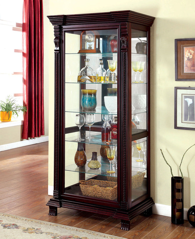 Furniture of America - Tulare Curio in Dark Cherry - CM-CR134 View 1