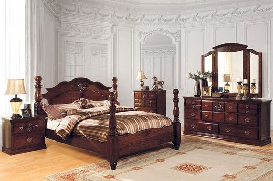 Furniture of America - Tuscan Ii 5 Pc. Queen Bedroom Set w/ Chest in Glossy Dark Pine - CM7571Q-5PC-CHEST View 1