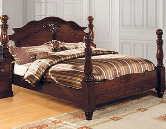 Furniture of America - Tuscan Ii Cal.King Bed in Glossy Dark Pine - CM7571CK-BED