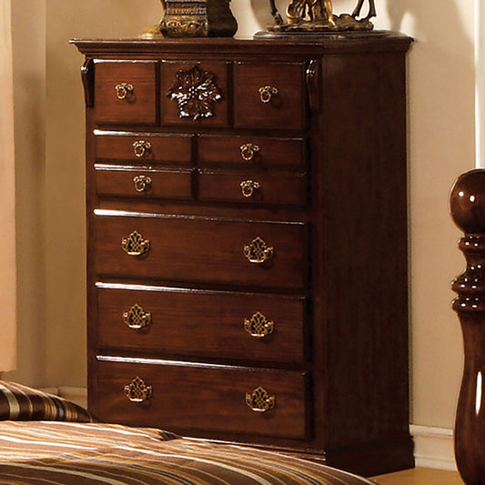 Furniture of America - Tuscan Ii Chest in Glossy Dark Pine - CM7571C View 1